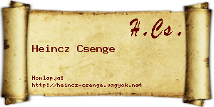 Heincz Csenge névjegykártya